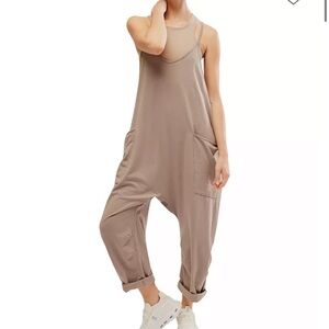 FP Movement Hot Shot Taupe Jumpsuit with Pockets